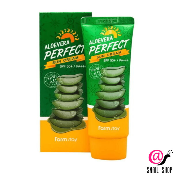 FARMSTAY Солнцезащитный крем с алоэ вера Aloevera Perfect Sun Cream SPF50+ PA+++