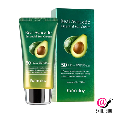 FARMSTAY Питательный солнцезащитный крем с авокадо Real Avocado Essential Sun Cream SPF50+ PA++++