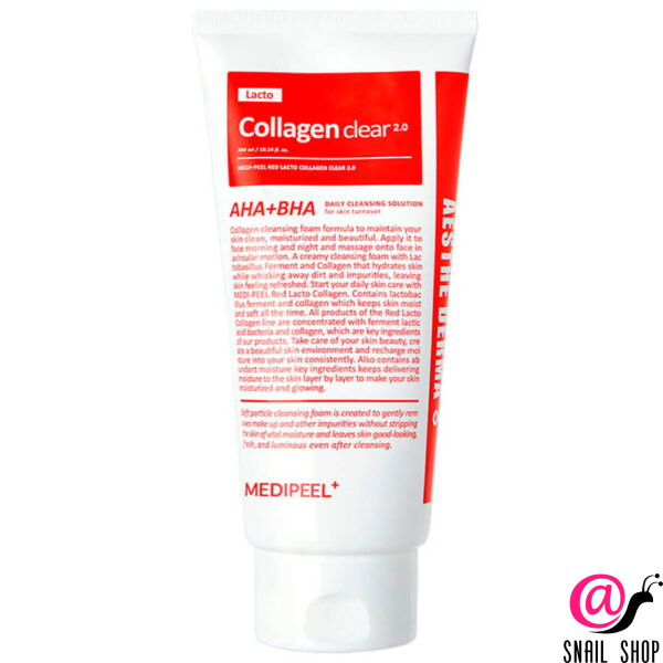 MEDIPEEL Очищающая кислотная пенка с коллагеном и пробиотиками Red Lacto Collagen Clear 2.0