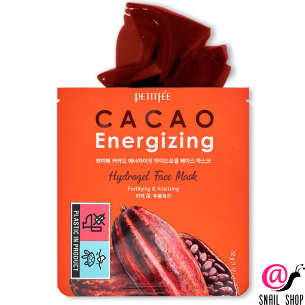 PETITFEE Гидрогелевая маска для лица с экстрактом какао Cacao Energizing Hydrogel Face Mask