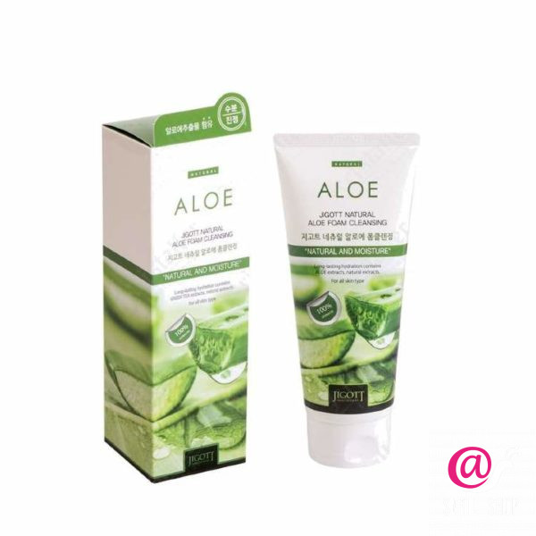 JIGOTT Успокаивающая пенка с экстрактом алоэ Natural Aloe Foam Cleansing