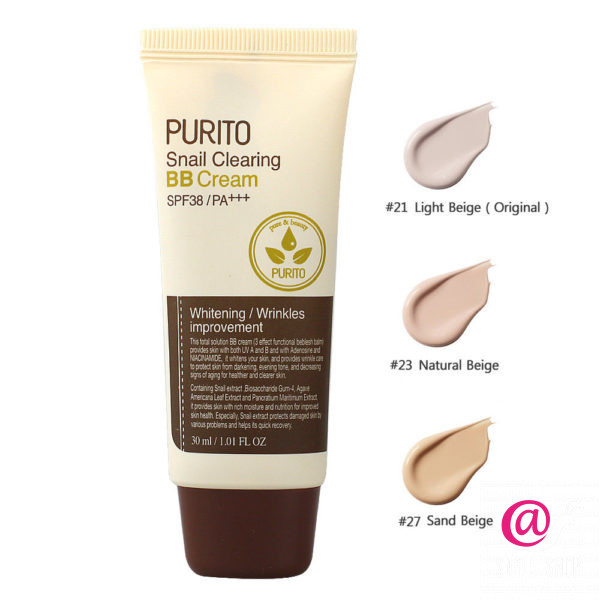 PURITO ВВ крем с муцином улитки Snail Clearing BB cream