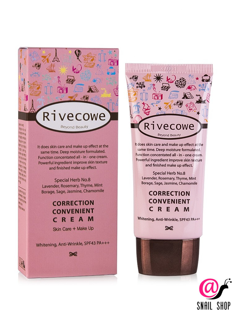 RIVECOWE Увлажняющий СС крем Correction Convenient Cream SPF 43 РА+++ RIVECOWE Увлажняющий СС крем Correction Convenient Cream SPF 43 РА+++