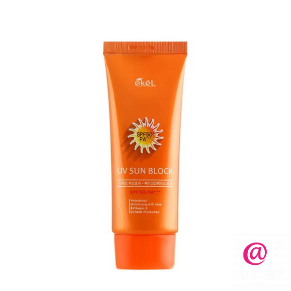 EKEL Солнцезащитный крем для лица с экстрактом алоэ UV Sun Block SPF 50/PA+++