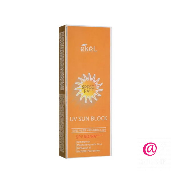 EKEL Солнцезащитный крем для лица с экстрактом алоэ UV Sun Block SPF 50/PA+++