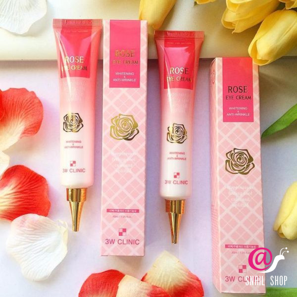 3W CLINIC Крем для век с экстрактом розы Rose Eye Cream Whitening and Anti-Wrinkle