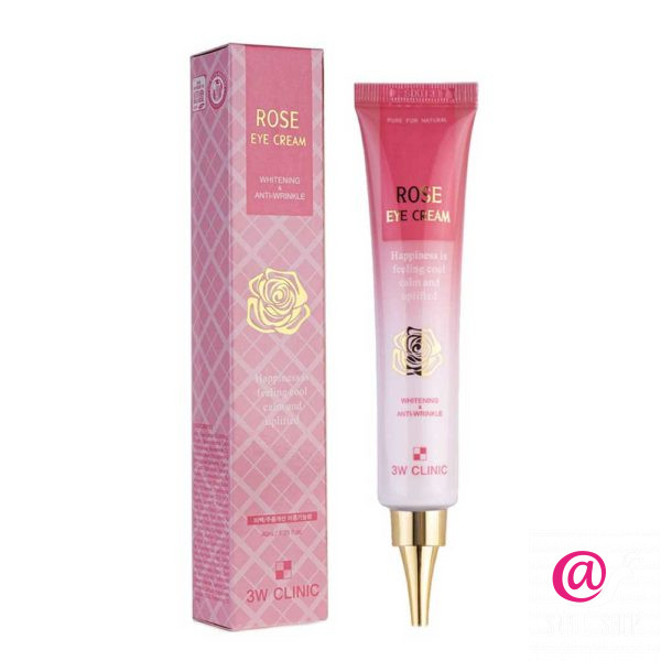 3W CLINIC Крем для век с экстрактом розы Rose Eye Cream Whitening and Anti-Wrinkle