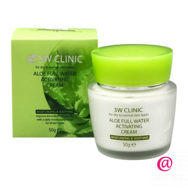 3W CLINIC Увлажняющий крем с экстрактом алоэ вера  Aloe Full Water Activating Cream