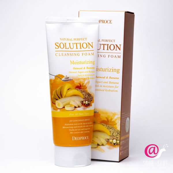 DEOPROCE Пенка NATURAL PERFECT SOLUTION CLEANSING FOAM OATMEAL & BANANA