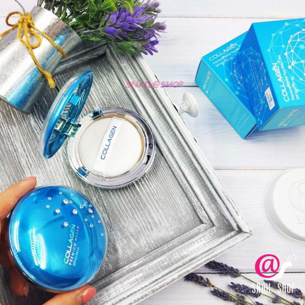 ENOUGH Пудра увлажняющая с коллагеном + запасной блок Collagen Premium Hydro Two Way Cake SPF50