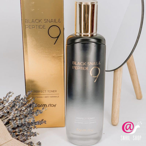 FARMSTAY Тонер омолаживающий с муцином черной улитки и пептидами Black Snail&Peptide 9 Perfect Toner