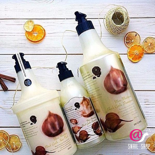 3W CLINIC Шампунь против выпадения волос ЧЕРНЫЙ ЧЕСНОК More Moisture Black Garlic Shampoo