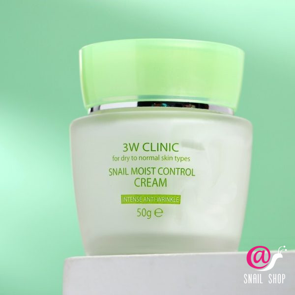 3W CLINIC Восстанавливающий крем для лица с улиточным муцином Snail Moist Control Cream