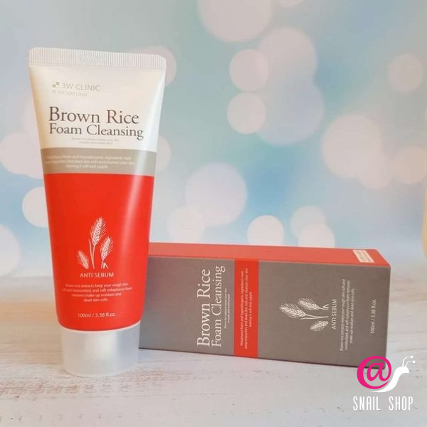 3W CLINIC Очищающая пенка с экстрактом бурого риса Brown Rice Foam Cleansing Anti Sebum