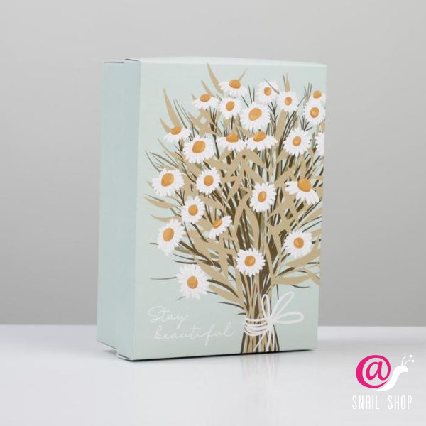 Коробка складная "Букет Ромашек" 21*15*7см