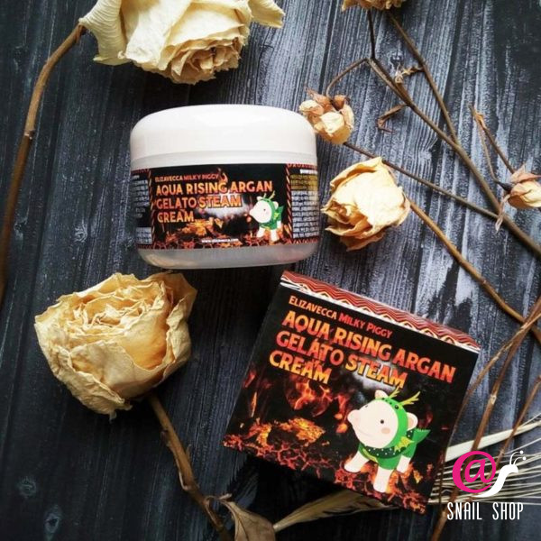 уценка ELIZAVECCA Паровой увлажняющий крем с маслом арганы Milky Piggy Aqua Rising Argan Gelato Steam Cream