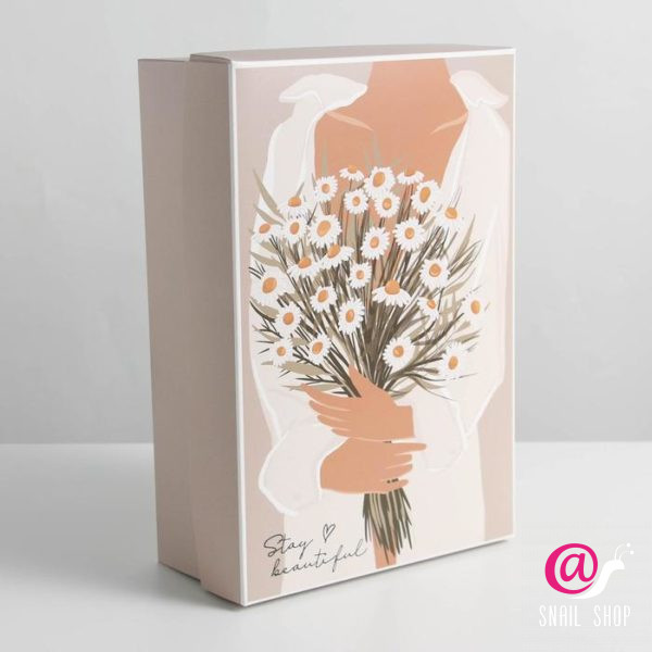 Коробка складная "Букет Ромашек" 30*20*9см