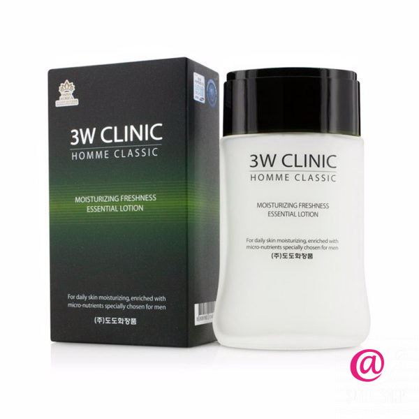 3W CLINIC Увлажняющий тонер для мужчин Homme Classic Moisturizing Freshness Essential Skin