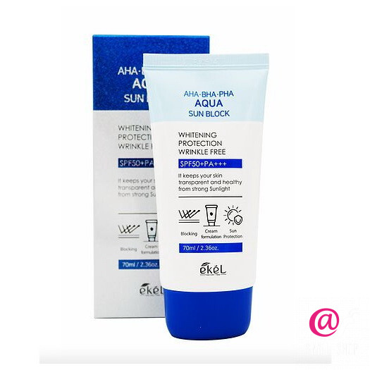EKEL Солнцезащитный крем AQUA Sun Block SPF50+PA+++