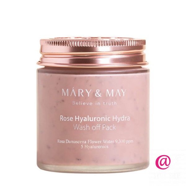 MARY&MAY Глиняная маска для глубокого увлажнения Rose Hyaluronic Hydra Clow Wash off Pack