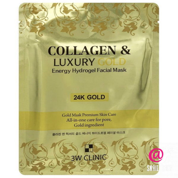3W CLINIC Гидрогелевая маска для лица с золотом Collagen & Luxury Gold Energy Hydrogel Facial Mask