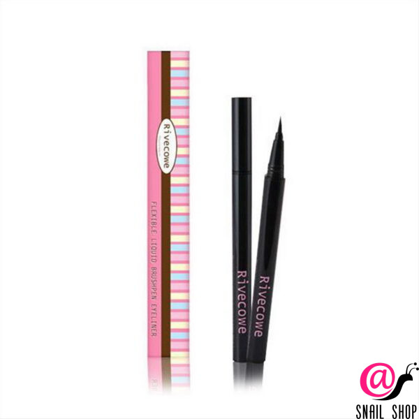 RIVECOWE Подводка для глаз ЧЕРНАЯ Flexible Liquid Brushpen Eyeliner