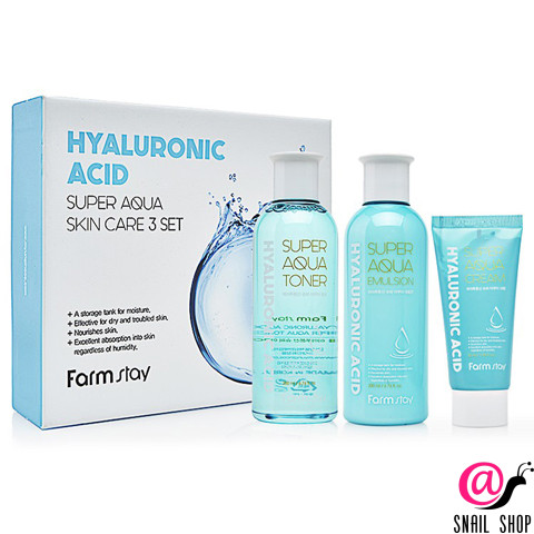 FARMSTAY Увлажняющий набор средств с гиалуроновой кислотой Hyaluronic Acid Super Aqua Skin Care 3Set