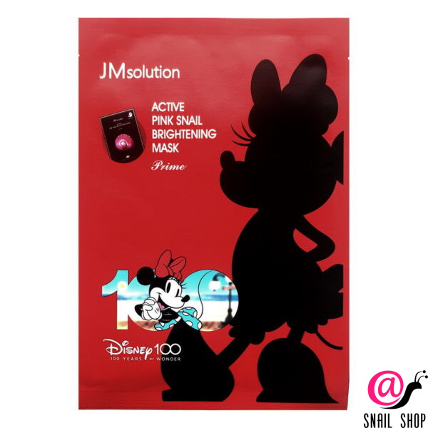 JM SOLUTION Тканевая маска с муцином улитки Mask Disney Active Pink Snail Brightening Prime