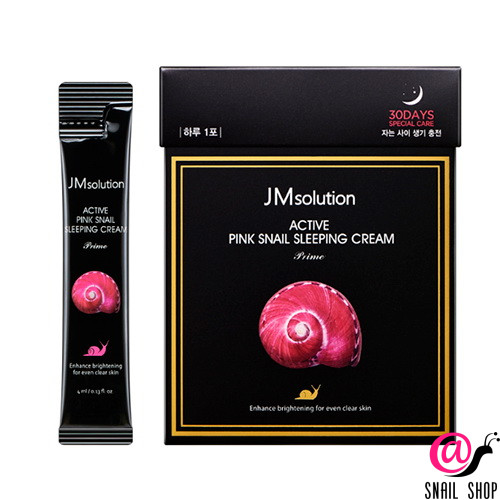 JM SOLUTION Обновляющий ночной крем с муцином улитки Active Pink Snail Sleeping Cream Prime