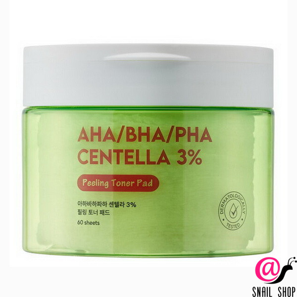 SHINCOS.LAB Очищающие пилинг-пэды AHA/BHA/PHA Centella 3% Peeling Toner Pads