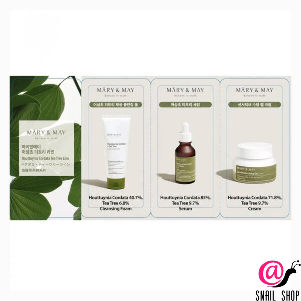 MARY&MAY Набор саше для лица 3в1 с чайным деревом Houttuynia Tea Tree Line 3 Step Sachet Starter Kit