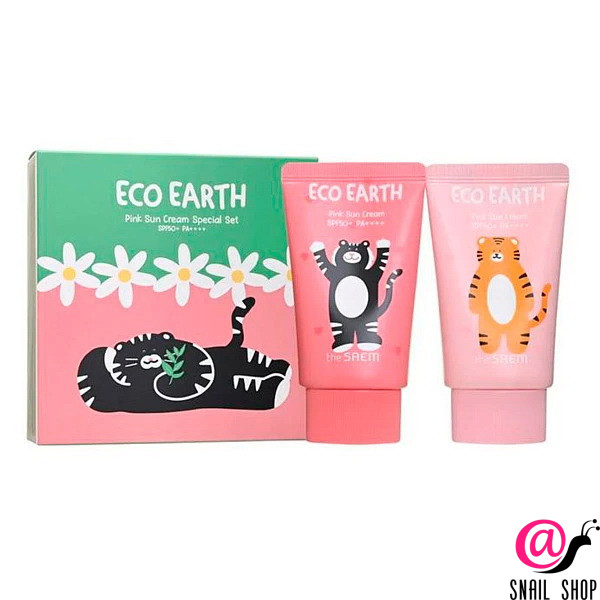 THE SAEM Набор солнцезащитных кремов Eco Earth Pink Sun Cream Special Set SPF50+PA++++