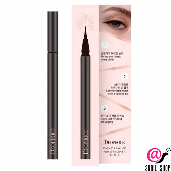 DEOPROCE Жидкая водостойкая подводка для глаз Easy Drawing Pen Eyeliner Black