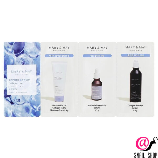 MARY&MAY Набор средств с коллагеном Collagen Line 3 Step Сыворотка 1,5гр Пенка 1,5гр Лосьон 1,5гр