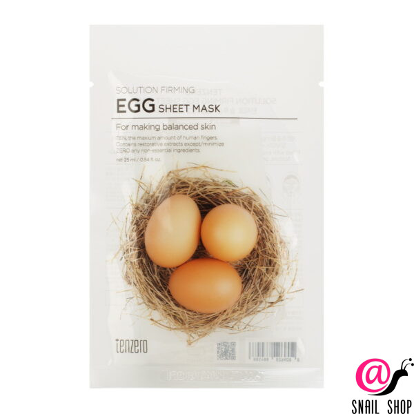 TENZERO Тканевая маска для сужения пор Solution Firming Egg Sheet Mask