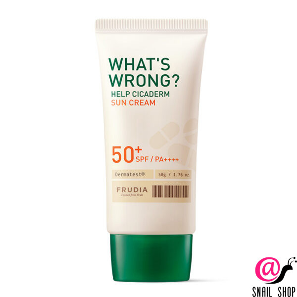 FRUDIA Солнцезащитный крем для чувствительной кожи What’s Wrong Help Cicaderm Sun Cream SPF50+ PA++++