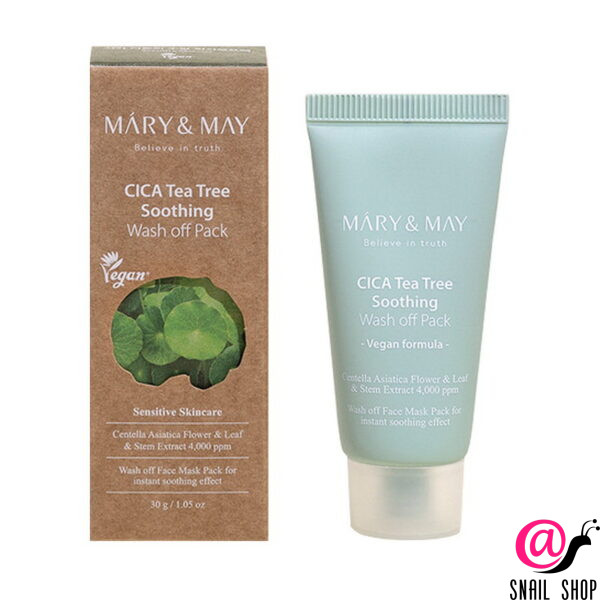 MARY&MAY Очищающая глиняная маска с центеллой и чайным деревом CICA Tea Tree Soothing Wash Off Pack