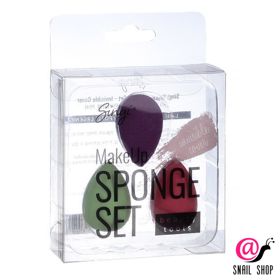 SINGI Набор спонжей для макияжа глаз LIGHT GREEN, HOT PINK, PURPLE