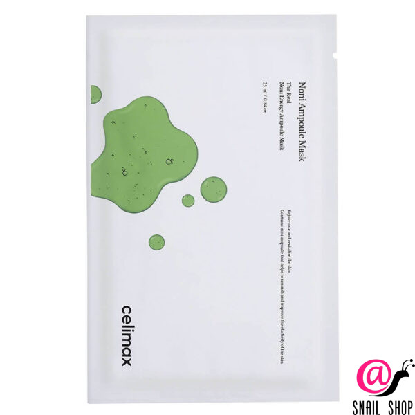 CELIMAX Тканевая маска на основе нони для эластичности кожи The Real Noni Energy Ampoule Mask