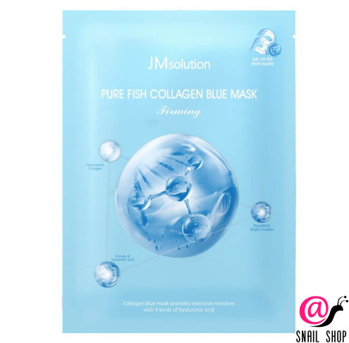 JM SOLUTION Тканевая маска с коллагеном для эластичности кожи Pure Fish Collagen Blue Mask