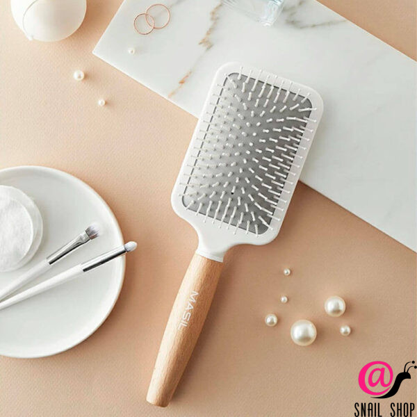MASIL Расческа для волос с антистатическим эффектом Wooden Paddle Brush
