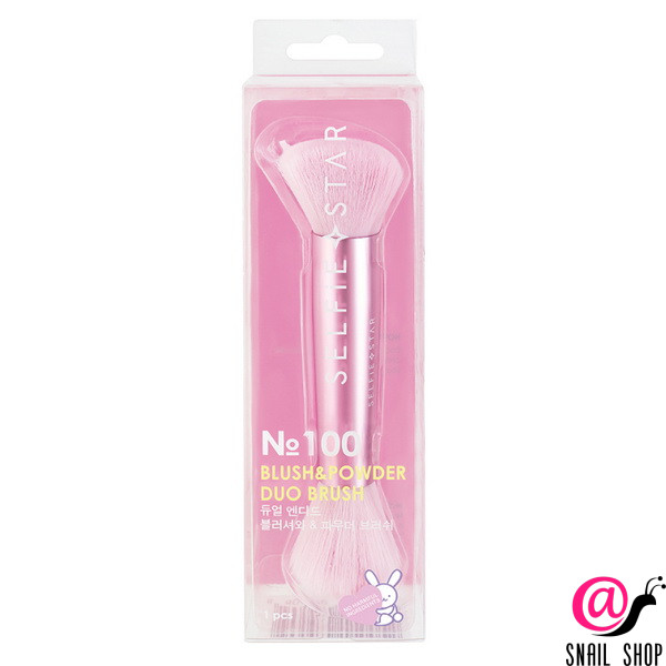 SELFIE STAR Кисть для румян и пудры ДВУСТОРОННЯЯ №100 Blush & Powder Duo Brush