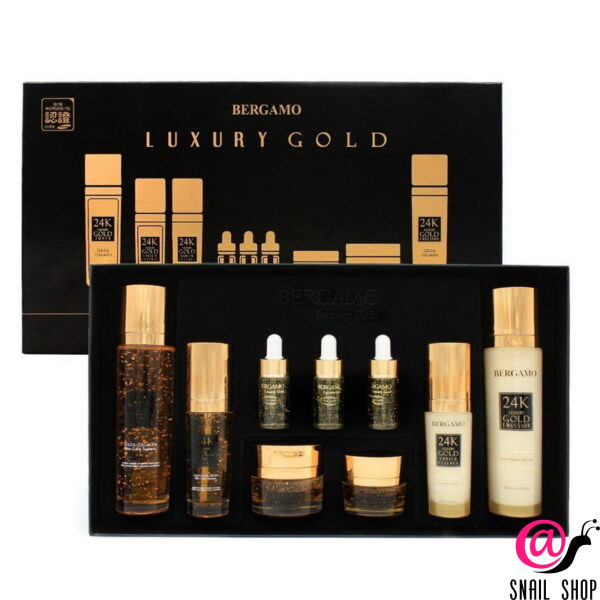 BERGAMO Набор антивозрастной с коллагеном и золотом Gold Skin Care Set 9pcs