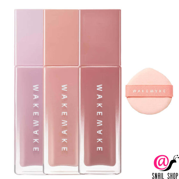 WAKEMAKE Жидкие румяна со спонжем Sheer Glow Liquid Blusher + Finger Puff Set