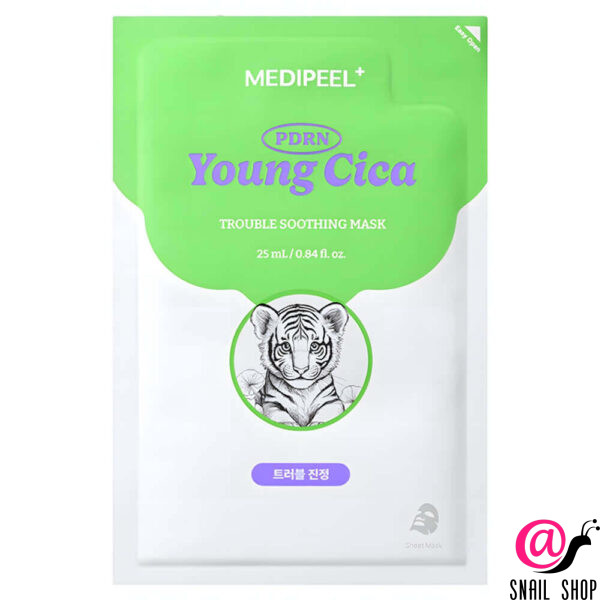 MEDIPEEL Успокаивающая маска с центеллой и ПДРН Young Cica PDRN Trouble Soothing Mask