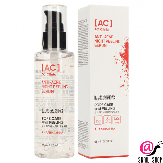 L.SANIC Сыворотка-пилинг с AHA, BHA, PHA кислотами AC Clinic Anti-Acne Night Peeling Serum