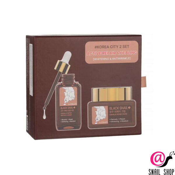 DR. CELLIO Набор уходовый для лица с муцином улитки GWANGJU BLACK SNAIL REPAIR