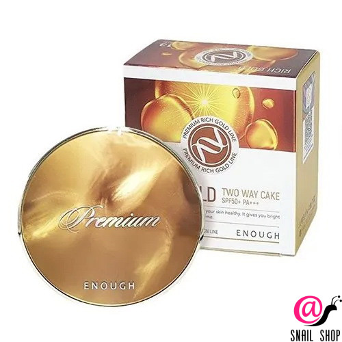 ENOUGH Пудра для лица с золотом + запасной блок Premium Rich Gold Two Way Cake