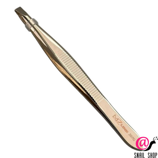 MERTZ Пинцет косметический прямой 207G, золотистый глянец, 9 см