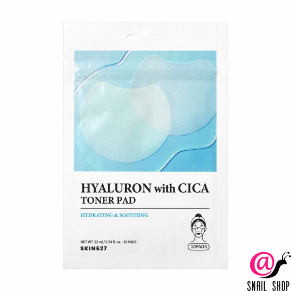 SKIN627 Пэды-пачти с гиалуроновой кислотой и центеллой Hyaluron With Cica Toner Pad